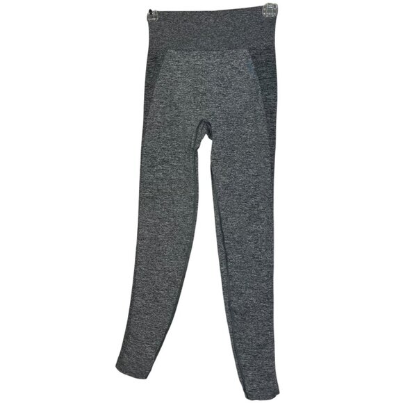 Gymshark Women's S Flex High Waist Leggings Marl Gray Blue‎ Logo Contour Gym - Picture 1 of 5